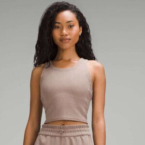 NWT Lululemon Ribbed Softstreme Cropped Tank Top in Taupetastic Size 2